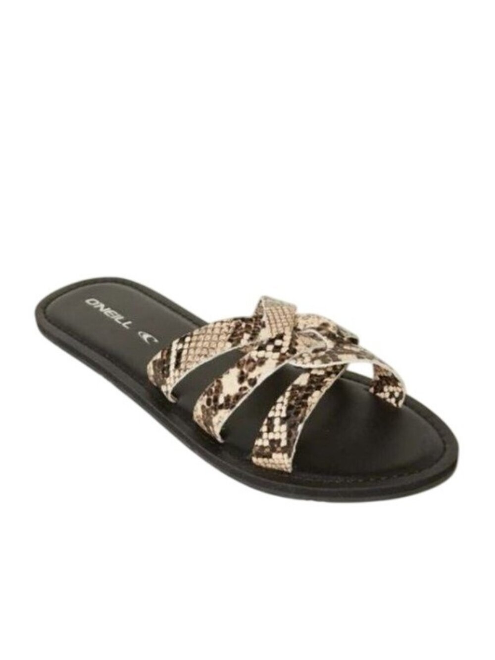 O'Neill Women's Dawson Sandals, Tan Snakeskin, Size 9
